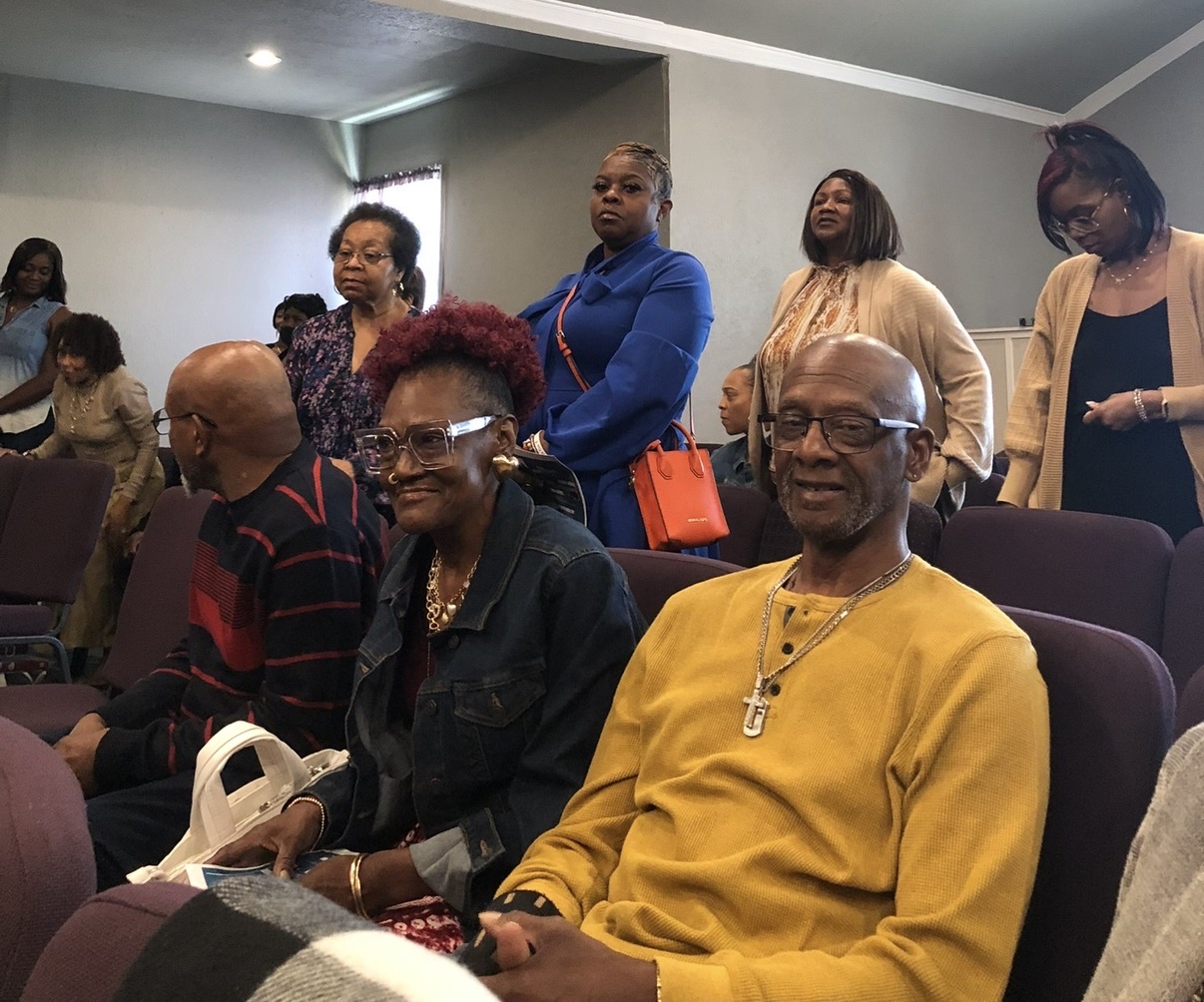 Church family gathered in the sanctuary